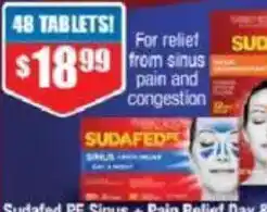 Chemist Warehouse Sudafed PE Sinus + Pain Relief Day & Night 48 Tablets offer