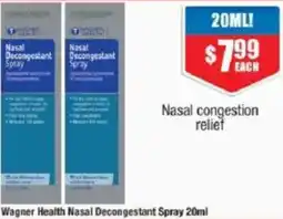 Chemist Warehouse Wagner Health Nasal Decongestant Spray offer