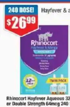 Chemist Warehouse Rhinocort Hayfever Aqueous 32mcg offer