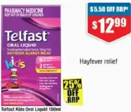 Chemist Warehouse Telfast Kids Oral Liquid offer