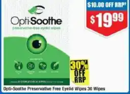 Chemist Warehouse Opti-Soothe Preservative Free Eyelid Wipes 30 Wipes offer