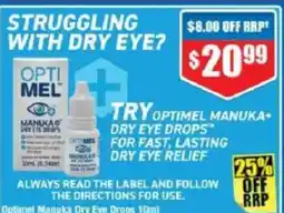 Chemist Warehouse Optimel Manuka Dry Eye Drops 10ml offer