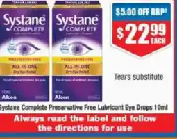 Chemist Warehouse Systane Complete Preservative Free Lubricant Eye Drops offer