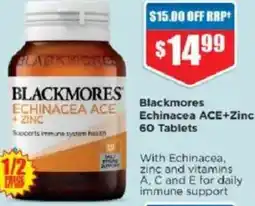 Chemist Warehouse Blackmores Echinacea ACE+Zinc 60 Tablets offer