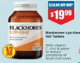 Chemist Warehouse Blackmores Lyp-Sine 100 Tablets offer