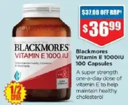 Chemist Warehouse Blackmores Vitamin E 1000IU 100 Capsules offer