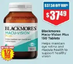 Chemist Warehouse Blackmores Macu-Vision Plus 150 Tablets offer