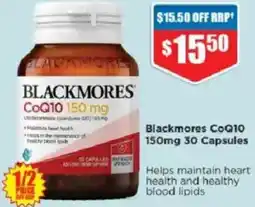 Chemist Warehouse Blackmores CoQ10 150mg 30 Capsules offer