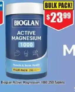 Chemist Warehouse Bioglan Active Magnesium 1000 250 Tablets offer
