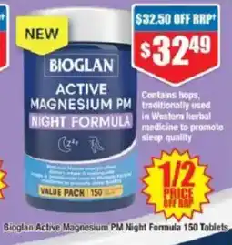 Chemist Warehouse Bioglan Active Magnesium PM Night Formula 150 Tablets offer