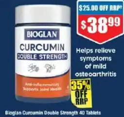 Chemist Warehouse Bioglan Curcumin Double Strength 40 Tablets offer