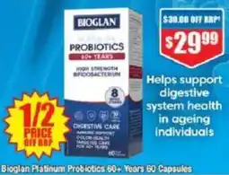 Chemist Warehouse Bioglan Platinum Probiotics 60+ Years 60 Capsules offer