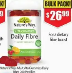 Chemist Warehouse Nature's Way Adult Vita Gummies Daily Fibre 200 Pastilles offer