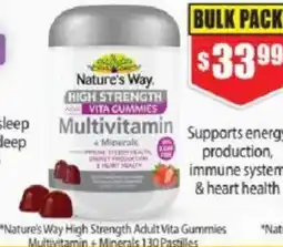 Chemist Warehouse "Nature's Way High Strength Adult Vita Gummies Vitamin C+ Vitamin D 130 Pastilles offer
