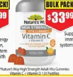 Chemist Warehouse "Nature's Way High Strength Adult Vita Gummies Vitamin C+ Vitamin D 130 Pastilles offer
