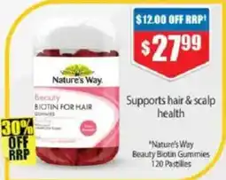 Chemist Warehouse Nature's Way Beauty Biotin Gummies 120 Pastilles offer