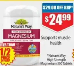 Chemist Warehouse Nature's Way High Strength Magnesium 300 Tablets offer
