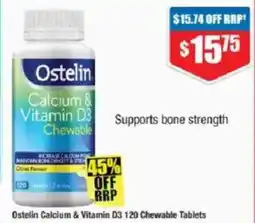 Chemist Warehouse Ostelin Calcium & Vitamin D3 120 Chewable Tablets offer