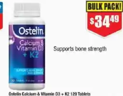 Chemist Warehouse Ostelin Calcium & Vitamin D3 + K2 120 Tablets offer