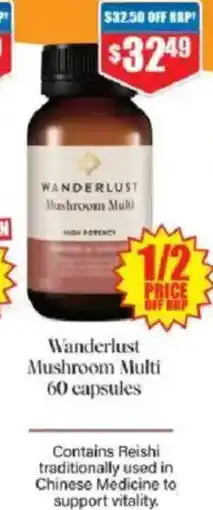 Chemist Warehouse Wanderlust Mushroom Multi 60 capsules offer