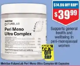 Chemist Warehouse Melrose FutureLab Peri Meno Ultra Complex 60 Capsules offer