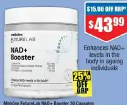 Chemist Warehouse Melrose FutureLab NAD+ Booster 30 Capsules offer