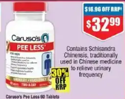 Chemist Warehouse Caruso's Pee Less 60 Tablets offer