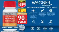 Chemist Warehouse Wagner Professional Ferro Plus C tablets offer
