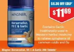 Chemist Warehouse Wagner Horseradish, Vit C & Garlic 200 Tablets offer