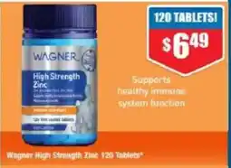 Chemist Warehouse Wagner High Strength Zinc 120 Tablets offer