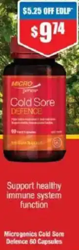 Chemist Warehouse Microgenics Cold Sore Defence 60 Capsules offer