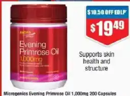 Chemist Warehouse Microgenics Evening Primrose Oil 1,000mg 200 Capsules offer