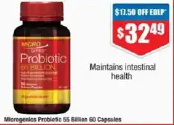 Chemist Warehouse Microgenics Probiotic 55 Billion 60 Capsules offer