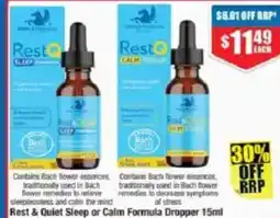 Chemist Warehouse Rest & Quiet Sleep or Calm Formula Dropper 15ml offer