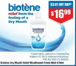 Chemist Warehouse Biotène Dry Mouth Relief Mouthwash Fresh Mint offer