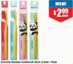 Chemist Warehouse Absolute Bamboo Toothbrush Adult or Kids 1 Pack offer