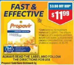 Chemist Warehouse Propovir Cold Sore Ointment offer