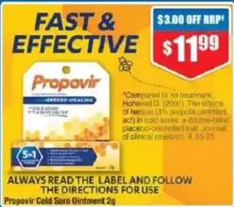 Chemist Warehouse Propovir Cold Sore Ointment offer