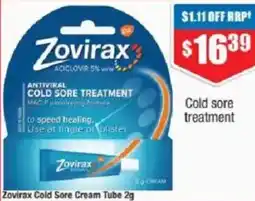 Chemist Warehouse Zovirax Cold Sore Cream Tube offer