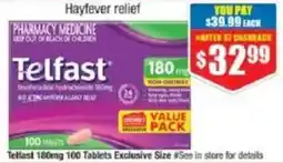 Chemist Warehouse Telfast 180mg 100 Tablets Exclusive Size offer