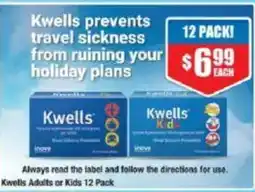 Chemist Warehouse Kwells Adults or Kids 12 Pack offer