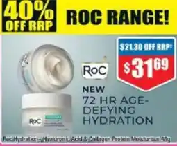 Chemist Warehouse RocHydration Hyaluronic Acid & Collagen Protein Moisturiser offer