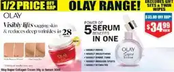 Chemist Warehouse Olay Super Collagen Cream 50g or Serum 30ml offer