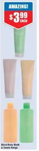 Chemist Warehouse Nicce Body Wash & Cream Range offer