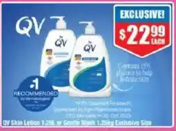 Chemist Warehouse QV Skin Lottion 1.25 L or Gentle Wash 1.25kg offer