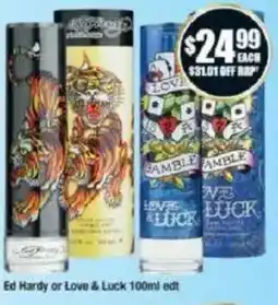 Chemist Warehouse Ed Hardy or Love & Luck edt offer