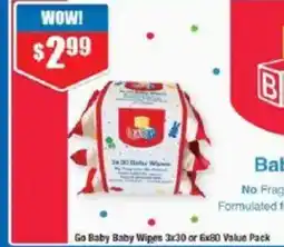 Chemist Warehouse Go Baby Baby Wipes 3x30 offer