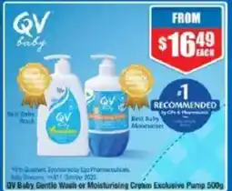 Chemist Warehouse QV Baby Gentle Wash or Moisturising Cream Exclusive Pump offer