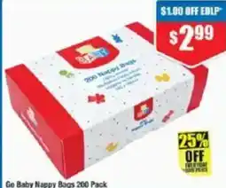 Chemist Warehouse Go Baby Nappy Bags 200 Pack offer