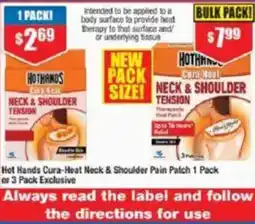 Chemist Warehouse Hot Hands Cura-Heat Neck & Shoulder Pain Patch 1 Pack or 3 Pack Exclusive offer